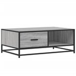 vidaXL Table basse sonoma gris 90x57x35 cm bois d'ingénierie et métal