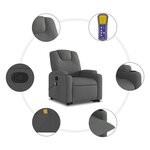 vidaXL Fauteuil de massage inclinable Gris foncé Tissu