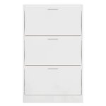 vidaXL Armoire à chaussure Blanc brillant 63x24x103 cm Bois ingénierie