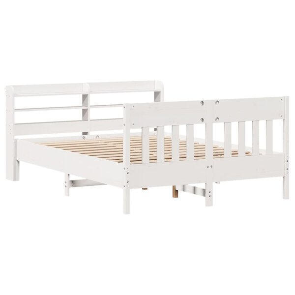 vidaXL Cadre de lit sans matelas blanc 140x200 cm bois de pin massif
