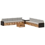 vidaXL Ensemble de canapés d'extérieur 9 pc Naturel et gris clair