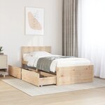 vidaXL Cadre de lit sans matelas 75x190 cm bois de pin massif