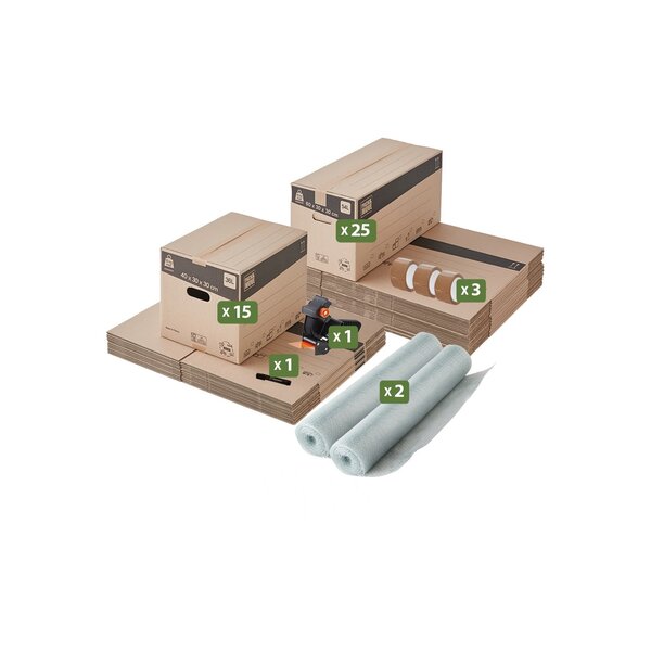 Pack and Move - Kit déménagement T3/T4 + marqueur noir et 3 adhésifs offerts