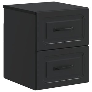 vidaXL Cabinet de chevet mural avec tiroir Noir 34 5 x 33 x 40 cm