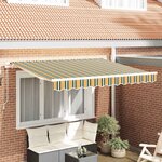vidaXL Toile de rechange pour store banne Vert et jaune 300 x 200 cm