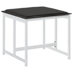 vidaXL Tabourets de jardin avec coussins 4Pièces blanc acier et textilène