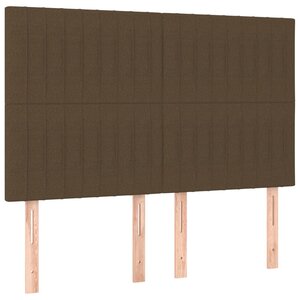 vidaXL Tête de lit Marron foncé 144 x 5 x 118/128 cm Tissu