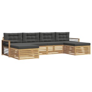 vidaXL Ensemble de canapés d'extérieur 6 pc Blanc et anthracite