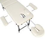 Tectake Table de massage Pliante 3 Zones Aluminium Portable + Housse - beige