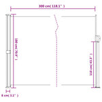 vidaXL Auvent latéral rétractable beige 180x300 cm