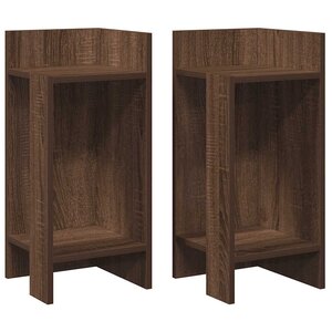 vidaXL Tables d'appoint 2 Pièces avec étagère chêne marron 25 5x27x60 cm