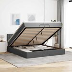 VidaXL Cadre de lit ottoman avec matelas gris foncé 200x200 cm tissu