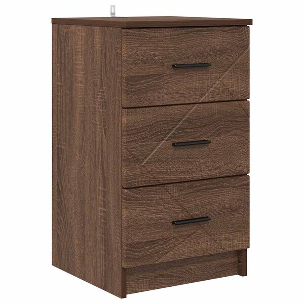 vidaXL Cabinet de chevet avec tiroir Chêne marron 38 x 38 x 66 cm