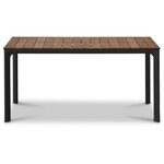 Table de jardin - Table 160 cm - Aluminium noir et Plateau Eucalyptus FSC - Atelier BOCARNEA