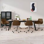 vidaXL Chaises pivotantes à manger lot de 6 Marron Velours