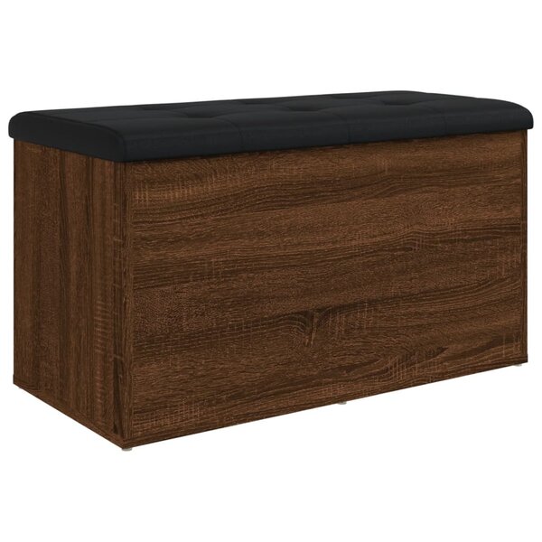 vidaXL Banc de rangement chêne fumé 82x42x45 cm Bois d'ingénierie