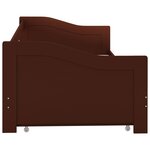 vidaXL Cadre de lit extensible Marron foncé Bois de pin 90x200 cm