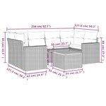 vidaXL Salon de jardin 7 Pièces avec coussins gris résine tressée
