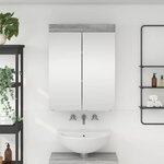vidaXL Amoire de salle de bain avec miroir TULUM Gris Sonoma