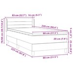 vidaXL Sommier à lattes de lit et matelas bleu foncé 80x220 cm velours