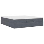 VidaXL Cadre de lit ottoman avec matelas gris foncé 180x200 cm velours