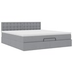 VidaXL Cadre de lit ottoman et matelas gris clair 180x200 cm tissu