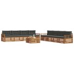 vidaXL Ensemble de canapés d'extérieur 9 Pièces Naturel et Anthracite
