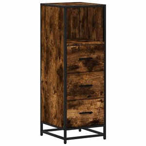 vidaXL Armoire de bain chêne fumé 35x37 5x100cm bois d'ingénierie