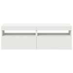 vidaXL Meubles TV avec lumières LED 2 Pièces Blanc 60x35x40 cm