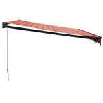 vidaXL Auvent rétractable orange et marron 4x3 m tissu et aluminium