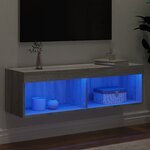 vidaXL Meuble TV avec lumières LED sonoma gris 100x30x30 cm