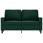 vidaXL Canapé à 2 places Vert foncé 120 cm Velours