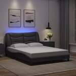 vidaXL Cadre de lit avec LED sans matelas gris 140x190 cm