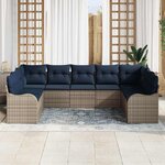 vidaXL Ensemble de canapé de jardin Gris polyrotin