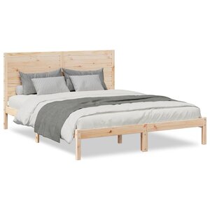 vidaXL Cadre de lit extra long sans matelas 140x220 cm bois massif