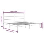 vidaXL Cadre de lit sans matelas noir 200x200 cm bois massif de pin