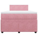 vidaXL Sommier à lattes de lit avec matelas rose 120x190 cm velours