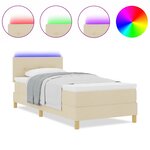 vidaXL Lit à ressorts avec matelas Crème 80 x 200 cm tissu