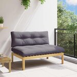 vidaXL Unité de canapé du milieu Acacia Clair et Gris Foncé