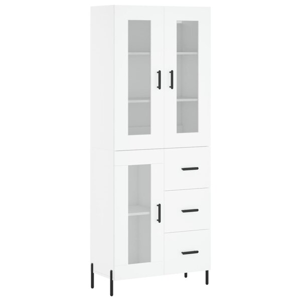 vidaXL Buffet haut Blanc 69 5x34x180 cm Bois d'ingénierie