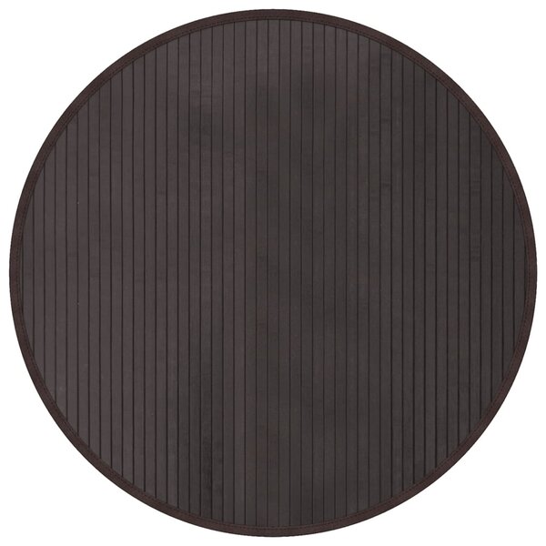 vidaXL Tapis rond marron foncé 80 cm bambou