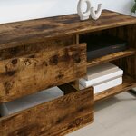 vidaXL Meuble TV Chêne Fumé 100 x 36 x 49 5 cm Bois d'ingénierie