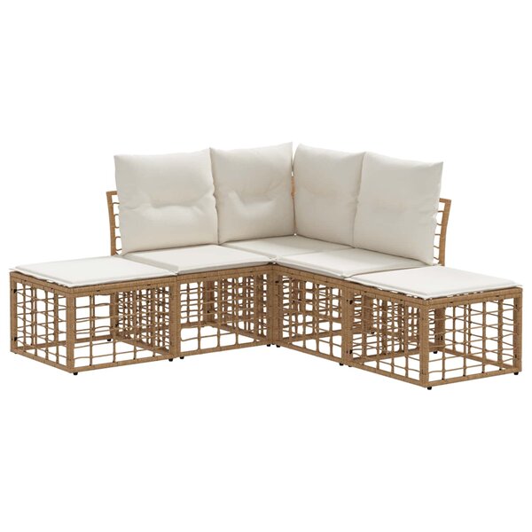 vidaXL Ensemble de canapés d'extérieur Naturel Polyester