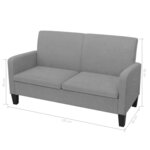 vidaXL Ensemble de canapés 2 Pièces tissu gris clair