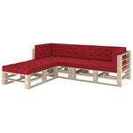 vidaXL Coussins de plancher de palette 7 Pièces Rouge bordeaux Coton