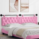 vidaXL Tête de lit suspendue Rose Tissu