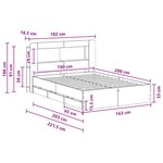 vidaXL Cadre de lit avec rangement Sonoma gris 160 x 200 cm