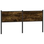 vidaXL Tête de lit chêne fumé 180 cm bois d'ingénierie et acier