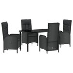 vidaXL Ensemble de jardin de 5 pièces en poly rattan noir de