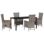 vidaXL Ensemble de salle à manger pour jardin 5 Pièces Gris Poly rotin